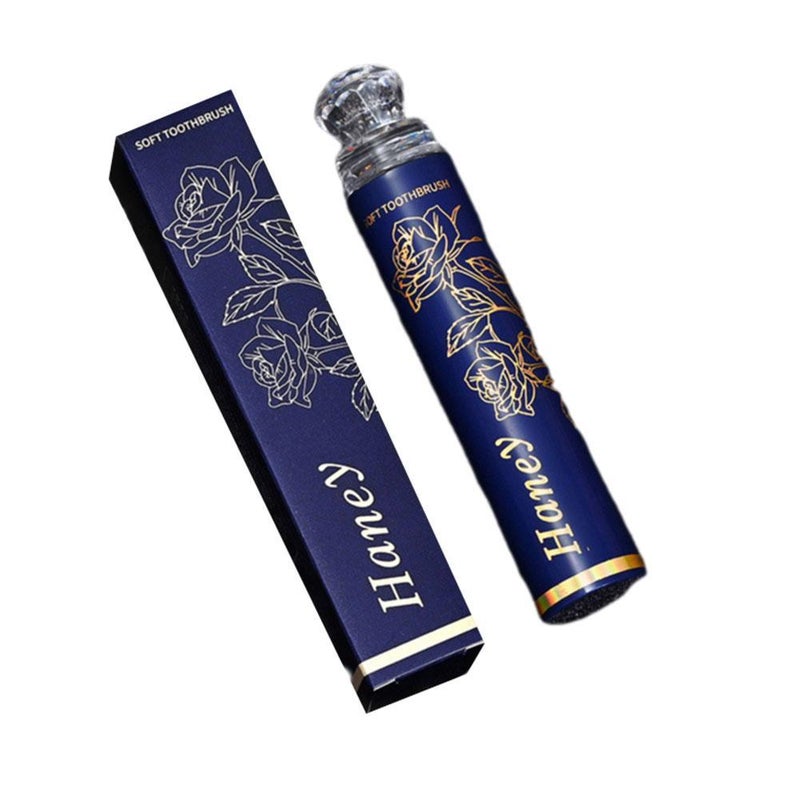 Starry Sky Floral Series High-End Luxury Portable Lipstick Toothbrush with Soft Bristle for Business Trips and Travel